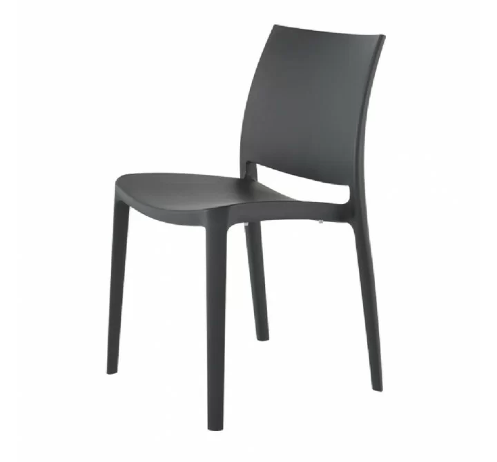 Sensilla Stack-able Dinning Chair - Dark Grey - Angled