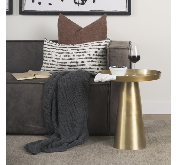 Mercana Roland Satin Brass Cast Aluminum Metal Accent Table