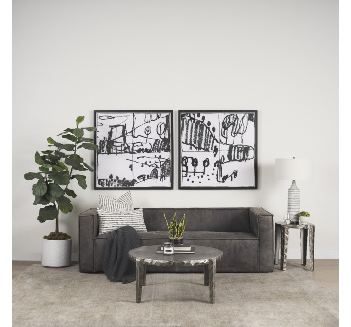 Mercana Randy Silver Nickel Cast Aluminum Metal Coffee Table