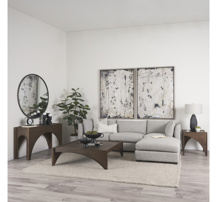 Mercana Laraya Medium Brown Wood With Arches End Table