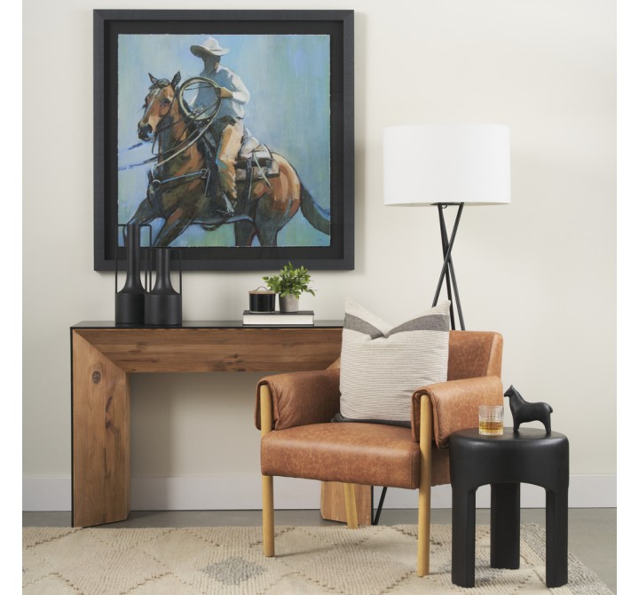 Mercana Riya Solid Black Wooden Stool 2