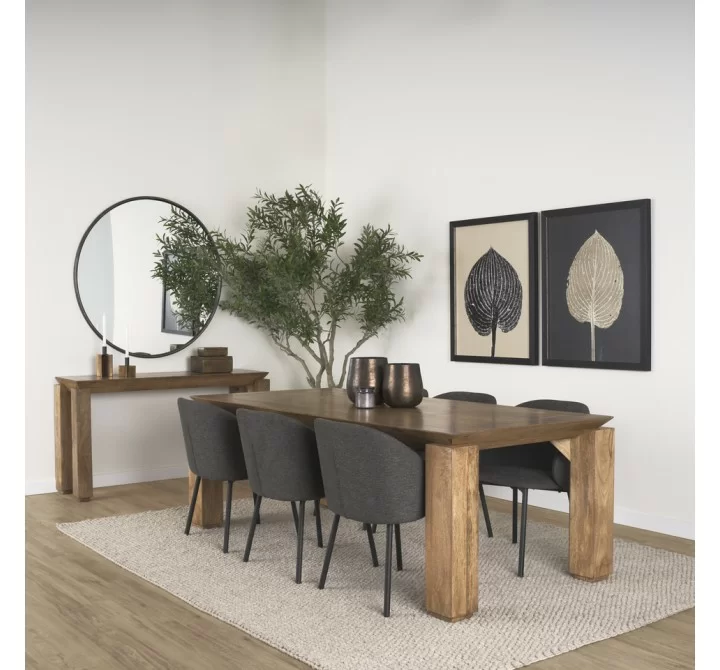 Mercana Sapphira Brown Wood Tapered Top Console Table 3