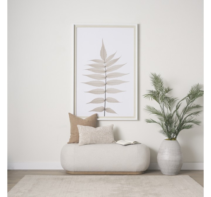 Mercana Siren Fabric With Brown Wood Oblong Bench Light