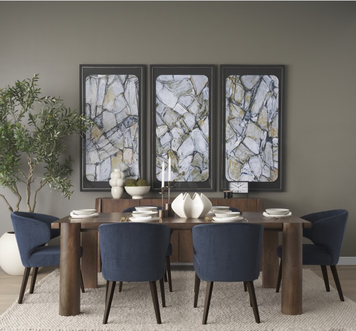 Mercana Tammar Rectangular Brown Wood With Tapered Legs Dining Table