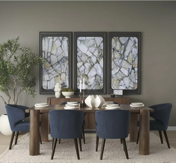 Mercana Tammar Rectangular Brown Wood With Tapered Legs Dining Table