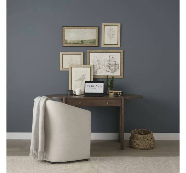 Mercana Sohan Dark Brown Elm Wood Oblong Desk