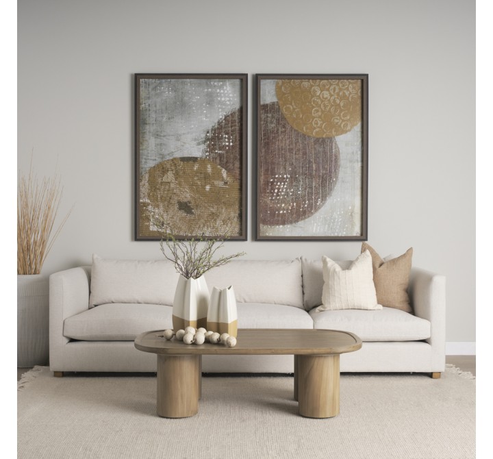Mercana Tavi Rectangular Natural Brown With Column Legs Coffee Table