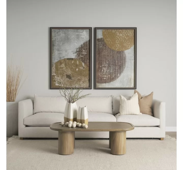 Mercana Tavi Rectangular Natural Brown With Column Legs Coffee Table