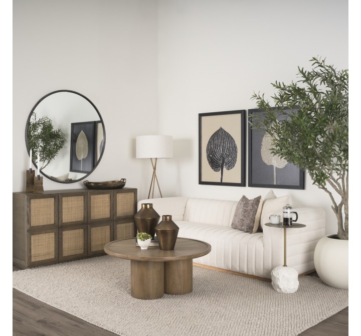 Mercana Tavi Medium Brown Round Coffee Table