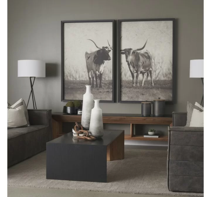 Mercana Tabor Natural Wood With Black Oak Waterwall Media Console