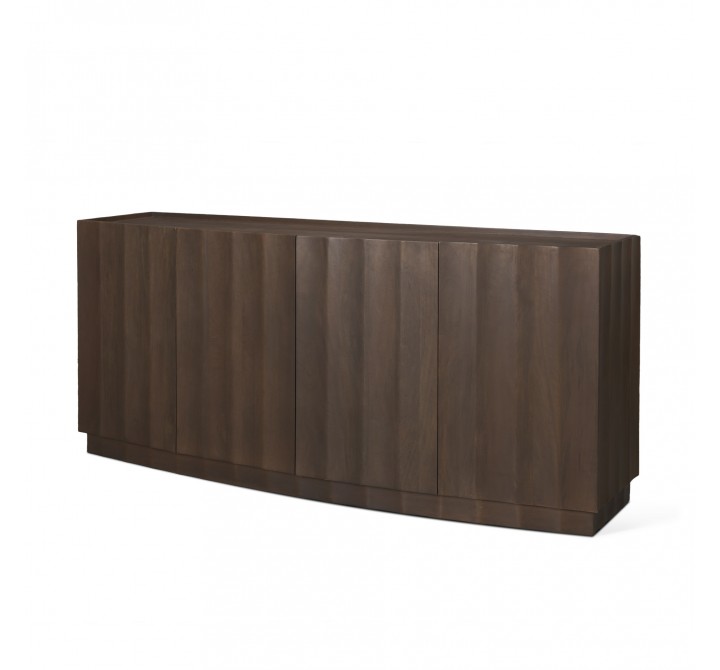 Mercana Swanson Dark Brown Wooden Scalloped Sideboard