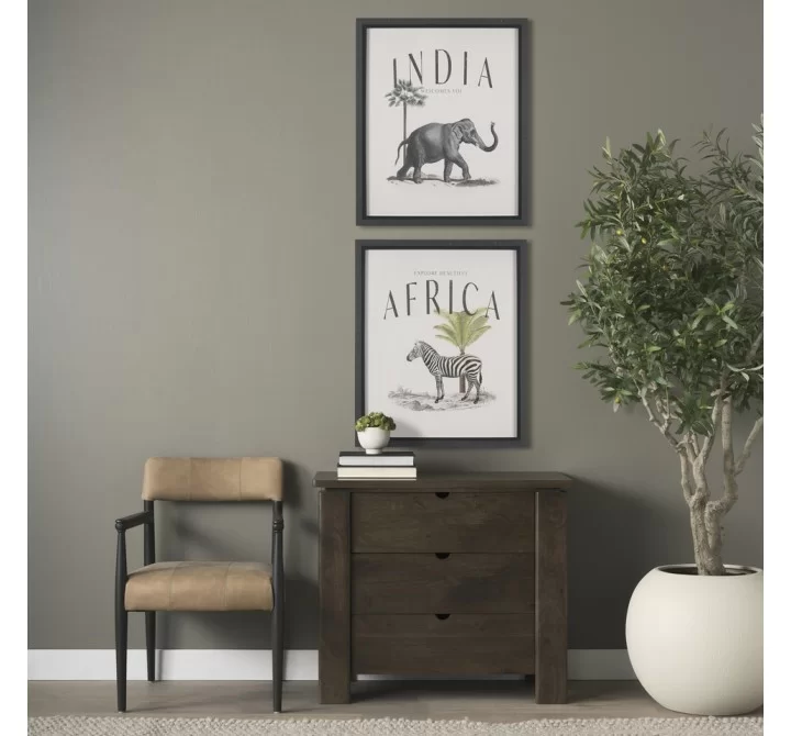 Mercana Wallen Solid Dark Brown Wood 3 Drawer Accent Cabinet