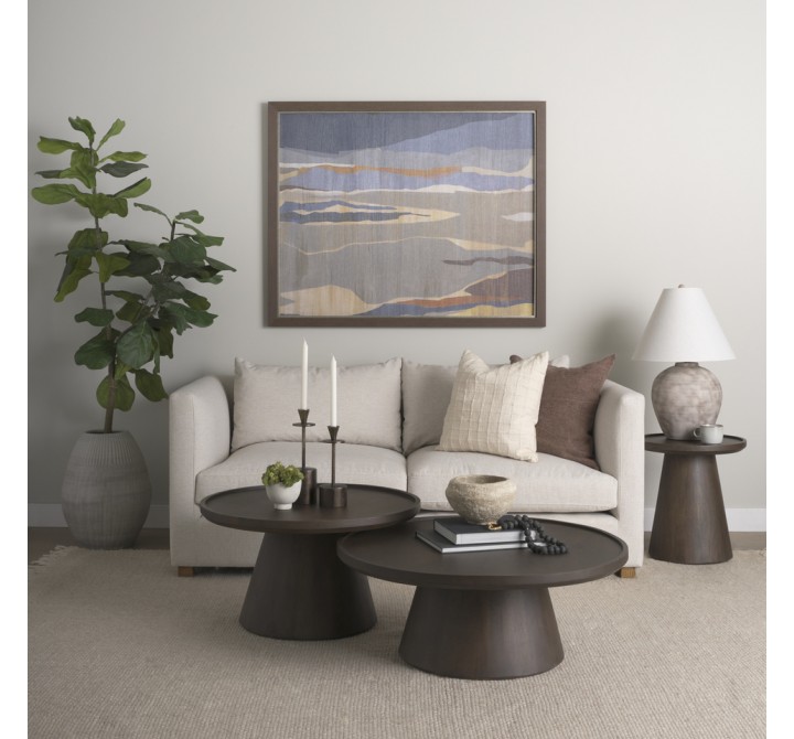 Mercana Takoda Dark Brown Wood Tapered Drum Nesting Coffee Tables