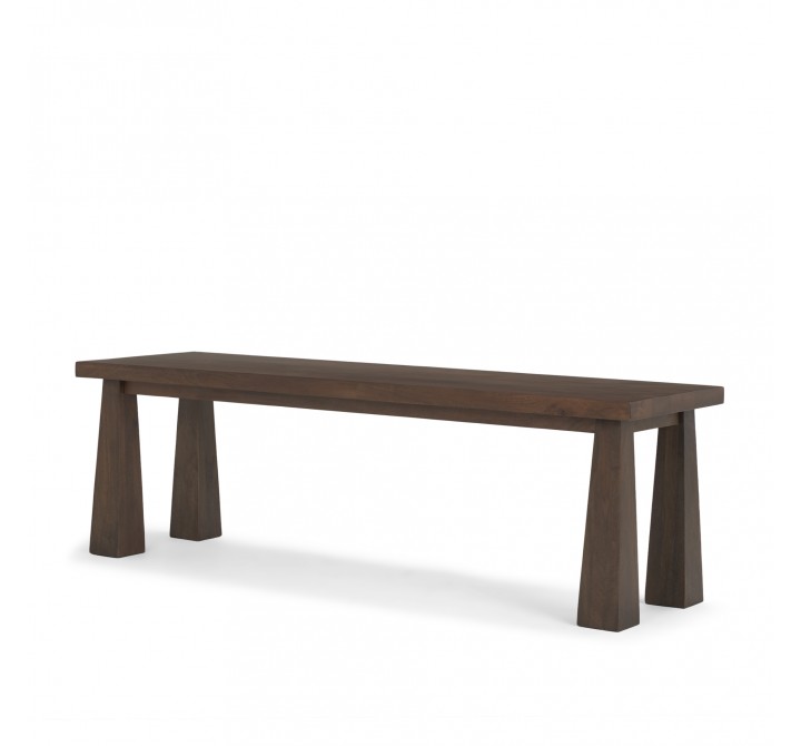 Mercana Wolcott Rectangular Dark Brown Solid Wood Bench