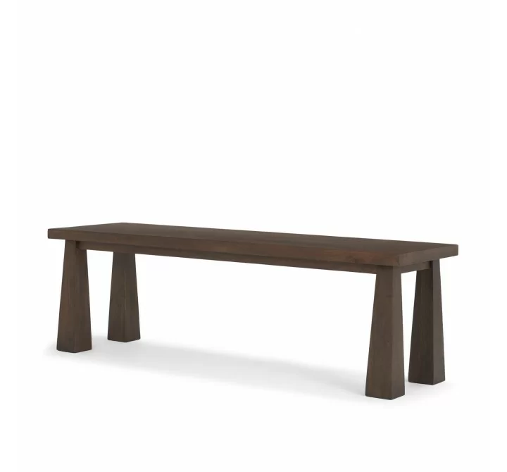 Mercana Wolcott Rectangular Dark Brown Solid Wood Bench