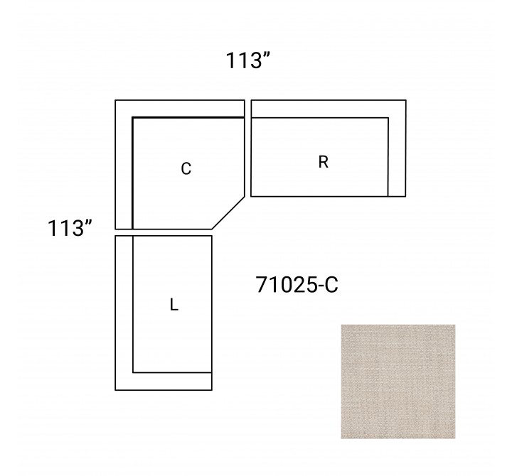 Mercana Warner Oatmeal 3 Piece Sofa Set With Corner Piece 2