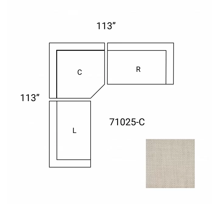 Mercana Warner Oatmeal 3 Piece Sofa Set With Corner Piece 2