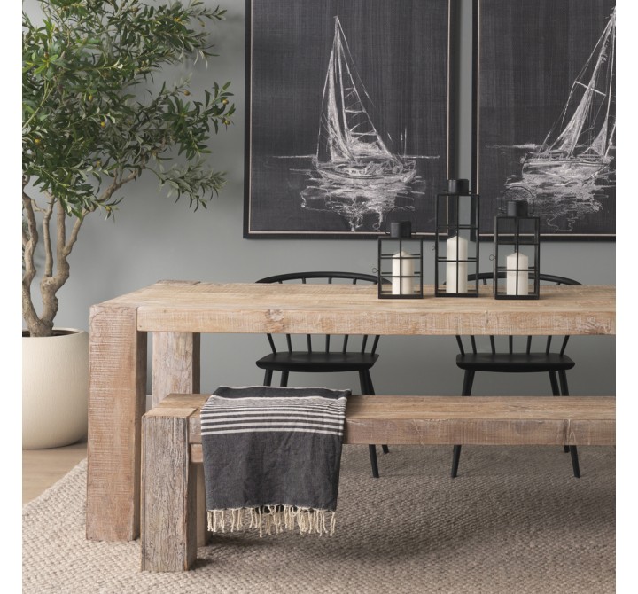Mercana McArthur 84" Whitewash Reclaimed Wood Dining Table