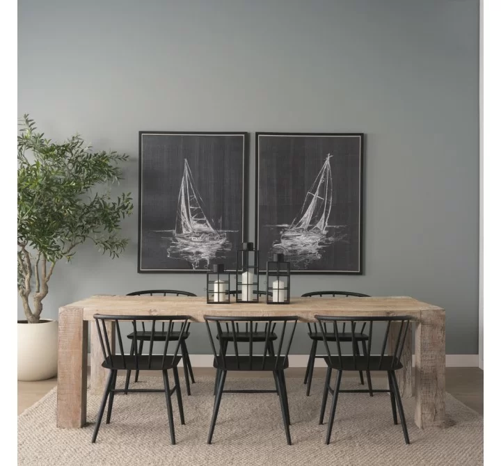 Mercana McArthur 94" Whitewash Reclaimed Wood Dining Table 2