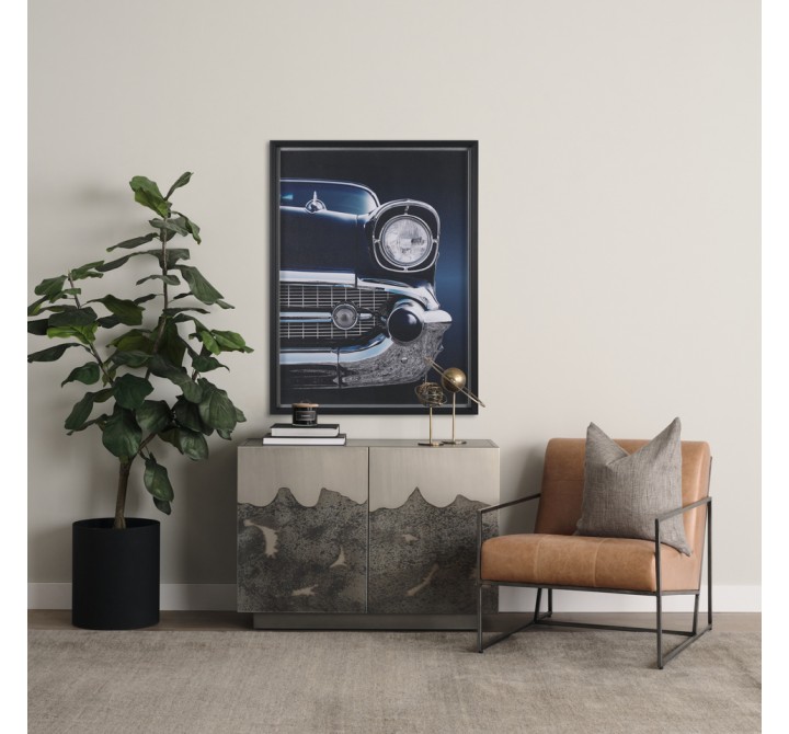Mercana Roxdale Acid Washed Iron Metal Accent Cabinet