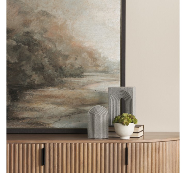 Mercana Kacia Resin Textured Concrete Gray Decorative Object