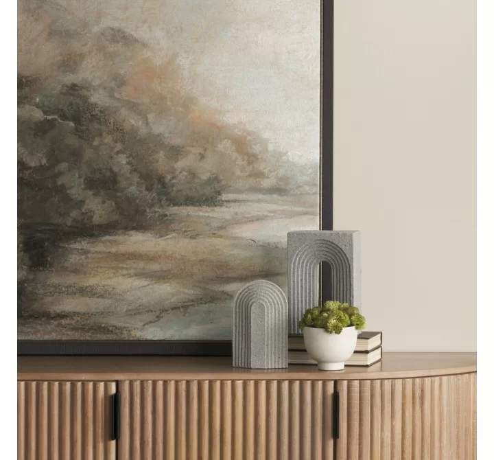 Mercana Kacia Resin Textured Concrete Gray Decorative Object