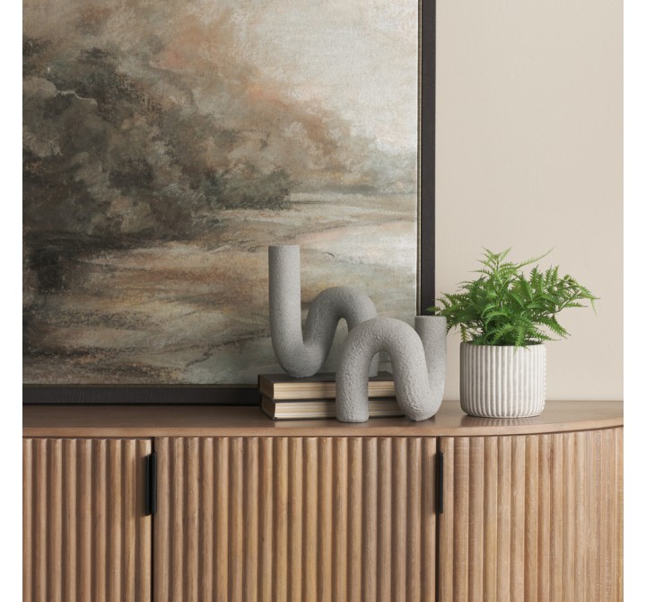 Mercana Kailas Resin Textured Concrete Gray Decorative Object 00
