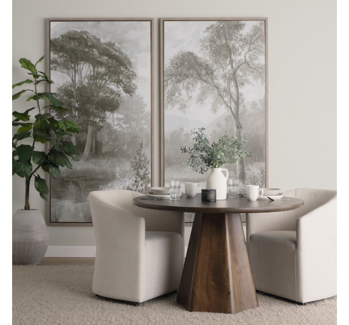 Mercana Jovani 48" Solid Dark Brown Mango Wood Round Dining Table