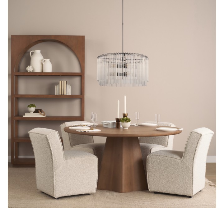 Mercana Jovani 60" Solid Light Brown Mango Wood Round Dining Table 3