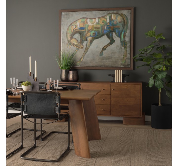 Mercana Jonan Brown Mango Wood Rectangular Dining Table 2