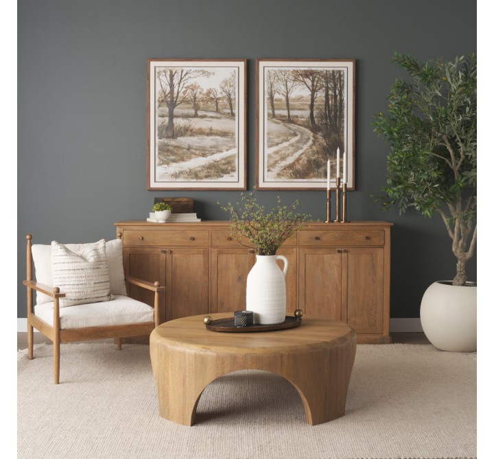 Mercana Danni Beige Fabric Beech Wood Framed Accent Lounge Chair 