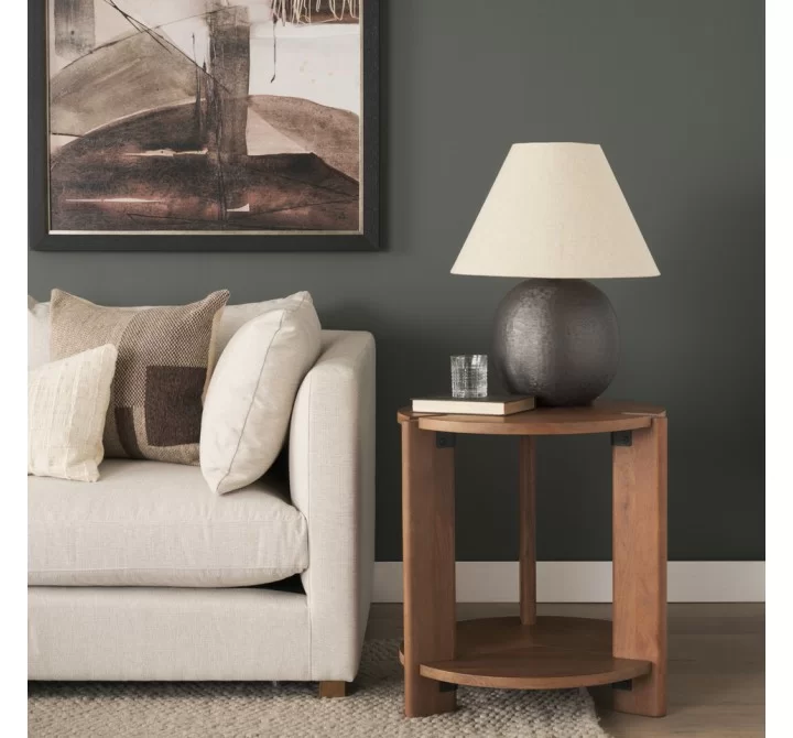 Mercana Hisako Mid Brown Open Round Accent Table