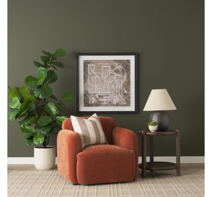 Mercana Saga Stonewashed Rust Chenille Fabric Upholstered Chair