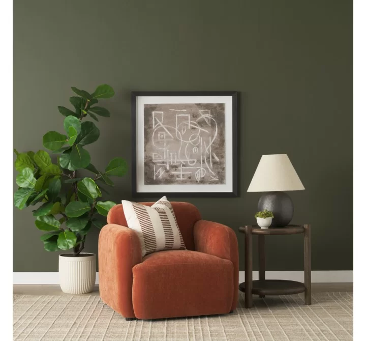Mercana Saga Stonewashed Rust Chenille Fabric Upholstered Chair