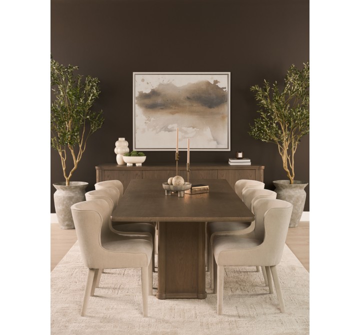 Mercana Nolan Slope Cream Chenille Dining Chair