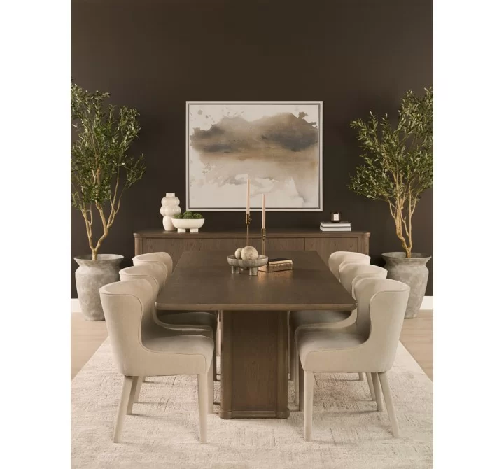 Mercana Nolan Slope Cream Chenille Dining Chair