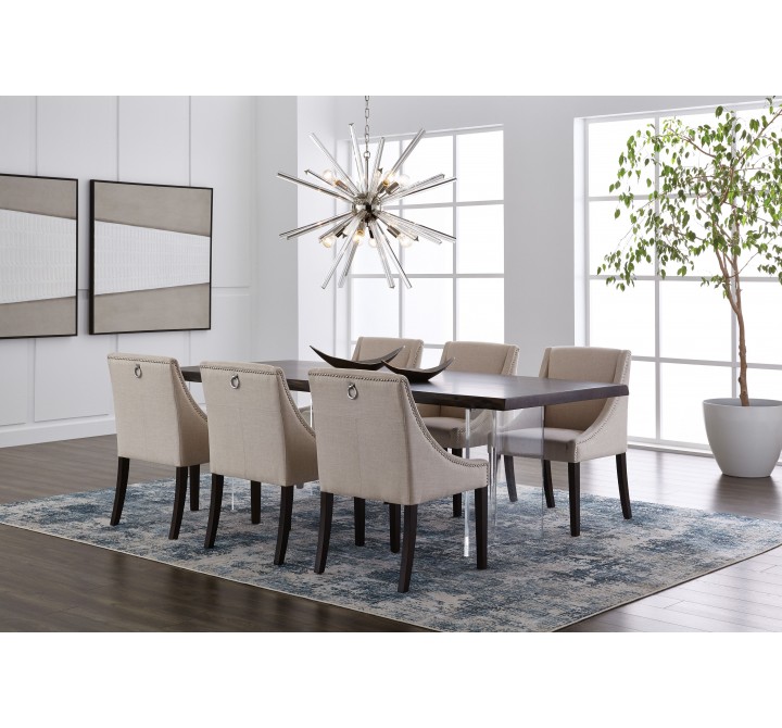 Sunpan Lucille Dining Chair - Linen - Lifestyle Set