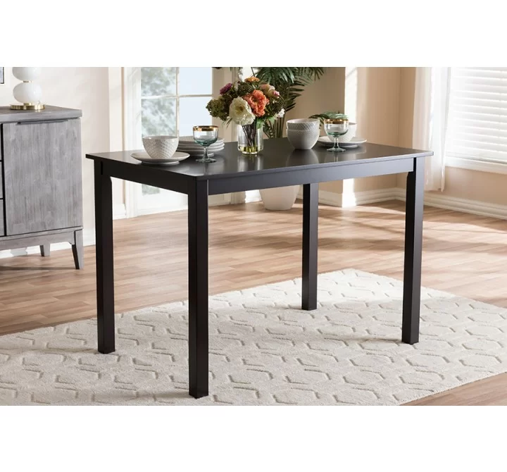 Baxton Studio Eveline Modern Espresso Brown Finished Wood 43-Inch Dining Table - Lifestyle