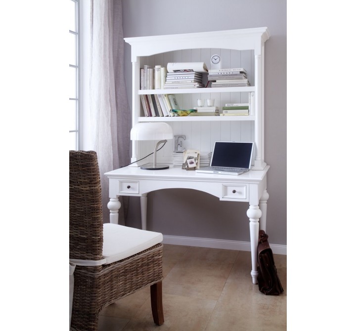 Provence Secretary Writing Desk With Shelving Hutch - Lifestyle