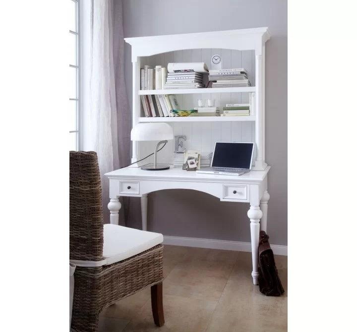 Provence Secretary Writing Desk With Shelving Hutch - Lifestyle