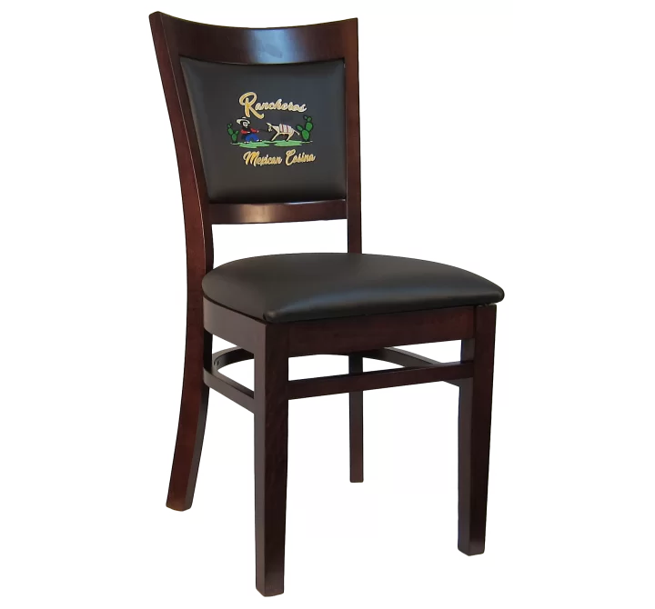 H&D Seating Sloan Chair with Customized Embroidery - Dark Walnut
