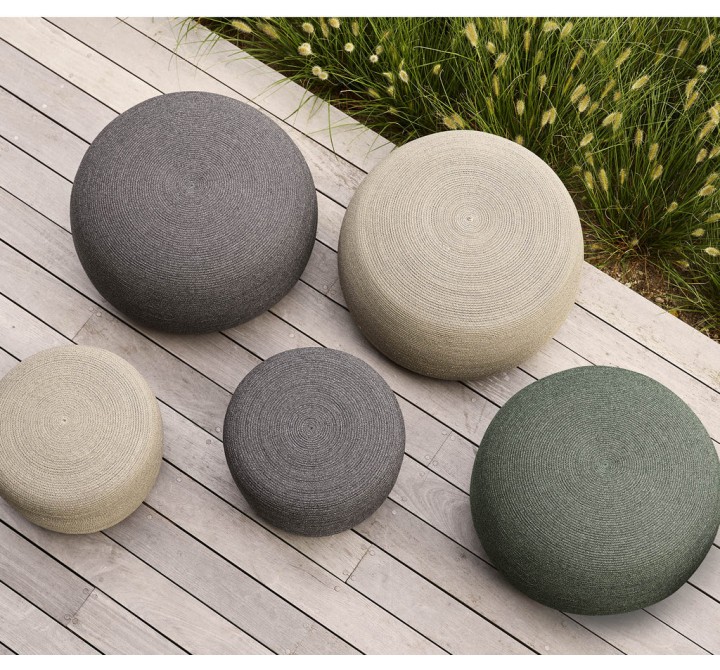 Cane-Line Soft Rope Circle Footstool Small, Conic