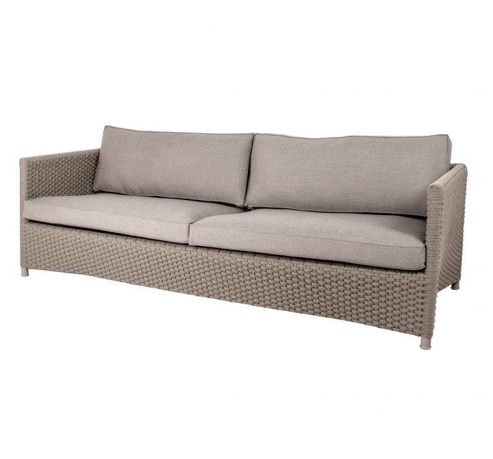 Cane-Line Diamond 3-Seater Sofa Incl. Taupe Natté Cushion Set
