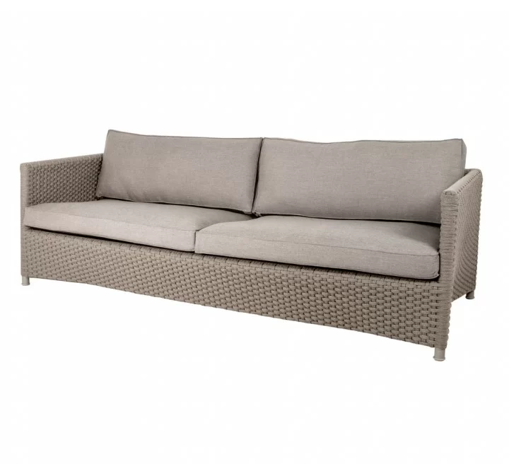 Cane-Line Diamond 3-Seater Sofa Incl. Taupe Natté Cushion Set