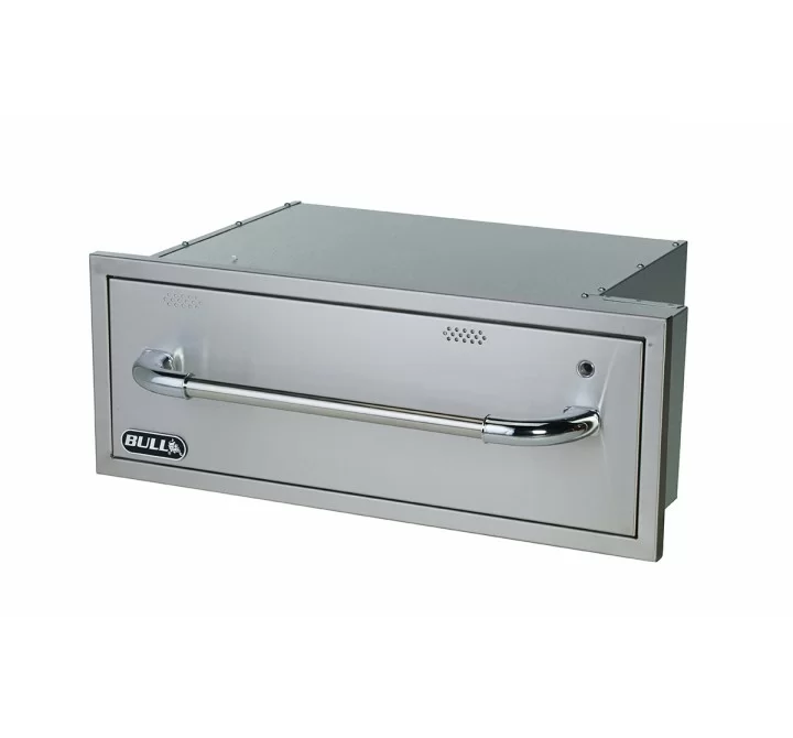 Bull BBQ Warming Drawer - Stainless Steel - Angled View
