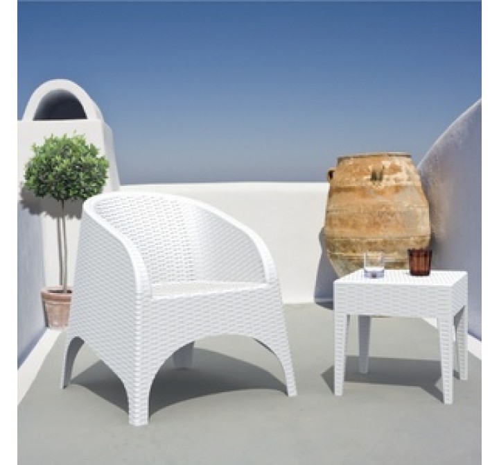 Miami Square Resin Side Table White