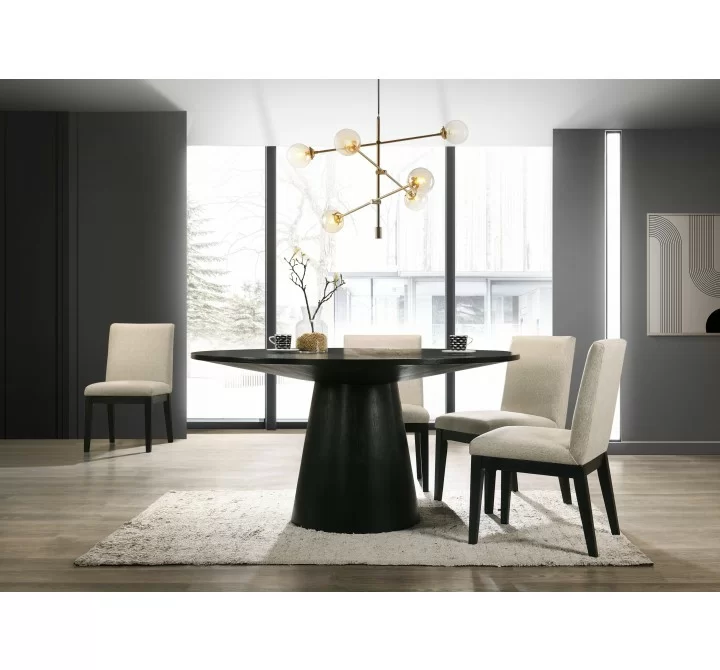 Alpine Furniture Cove Round Dining Table in Vintage Black - Lifestyle