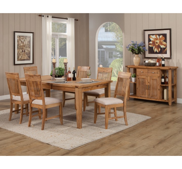 Alpine Furniture Aspen Extension Dining Table With Butterfly Leaf In Antique Natural - Lifestyle