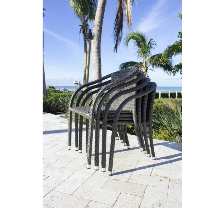 Hospitality Rattan Patio Ultra Stackable Woven Armchair - Set