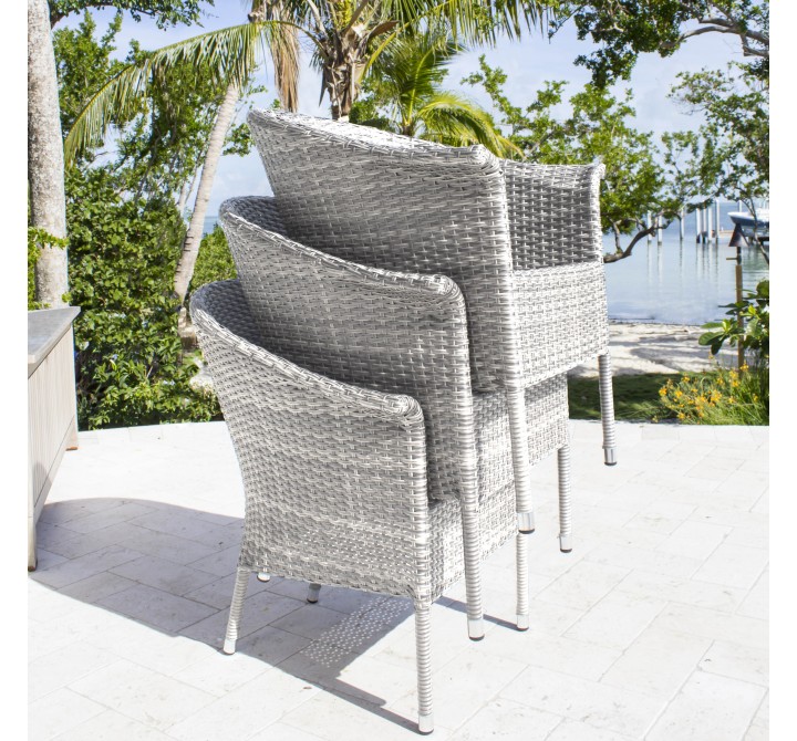 Hospitality Rattan Patio Athens Woven Armchair with Cushion Set